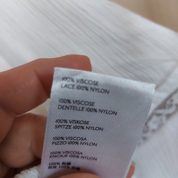 Free People Bohemian white crop tank top with lace accent - Picture 5 of 6